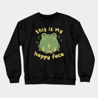 This Is My Happy Face Funny Frog by Tobe Fonseca Crewneck Sweatshirt